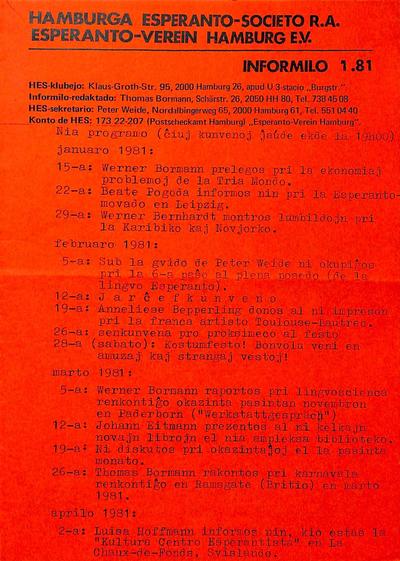 HES-informilo 1981