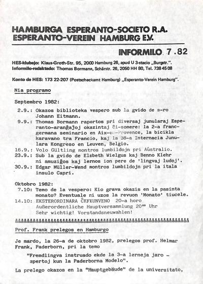 HES-informilo 1982