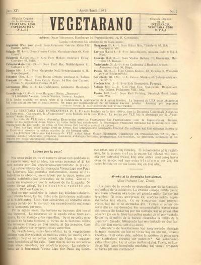 14a Jaro, Numero 2, apr–maj–jun (1931)