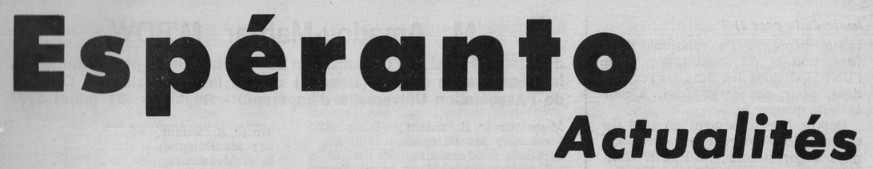 Esperanto-Actualités
