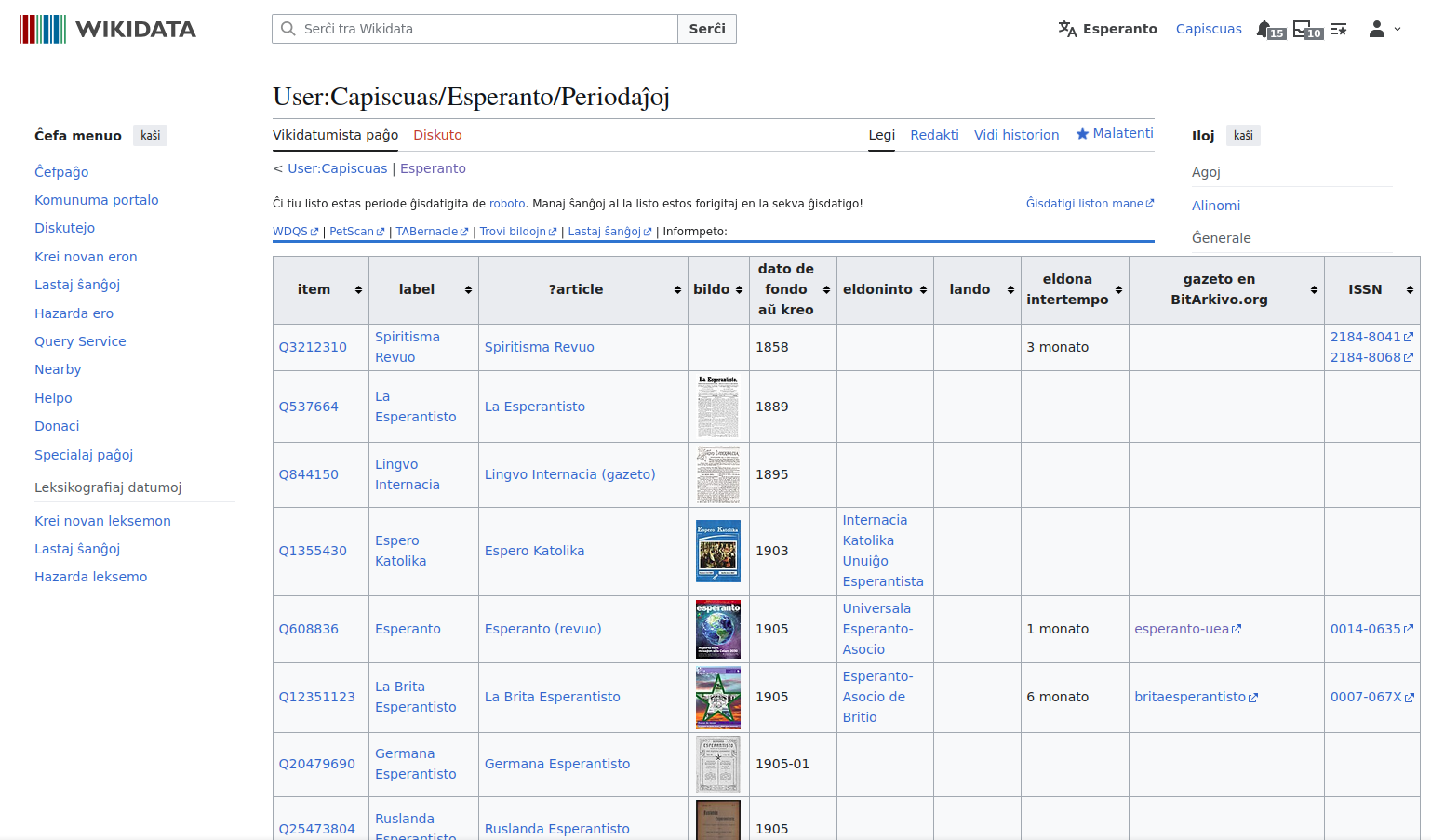 Ekrankapturo wikidata_revuoj
